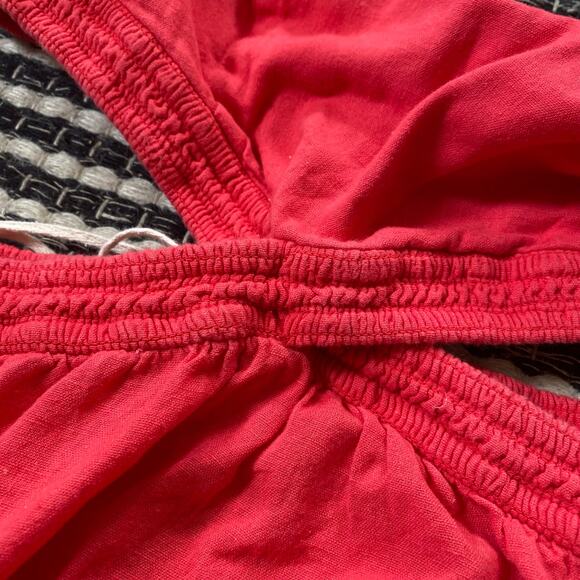 🌿Free People Womens Cross Of Sunlight Open Waist Red Mini Dress L - Picture 4 of 11